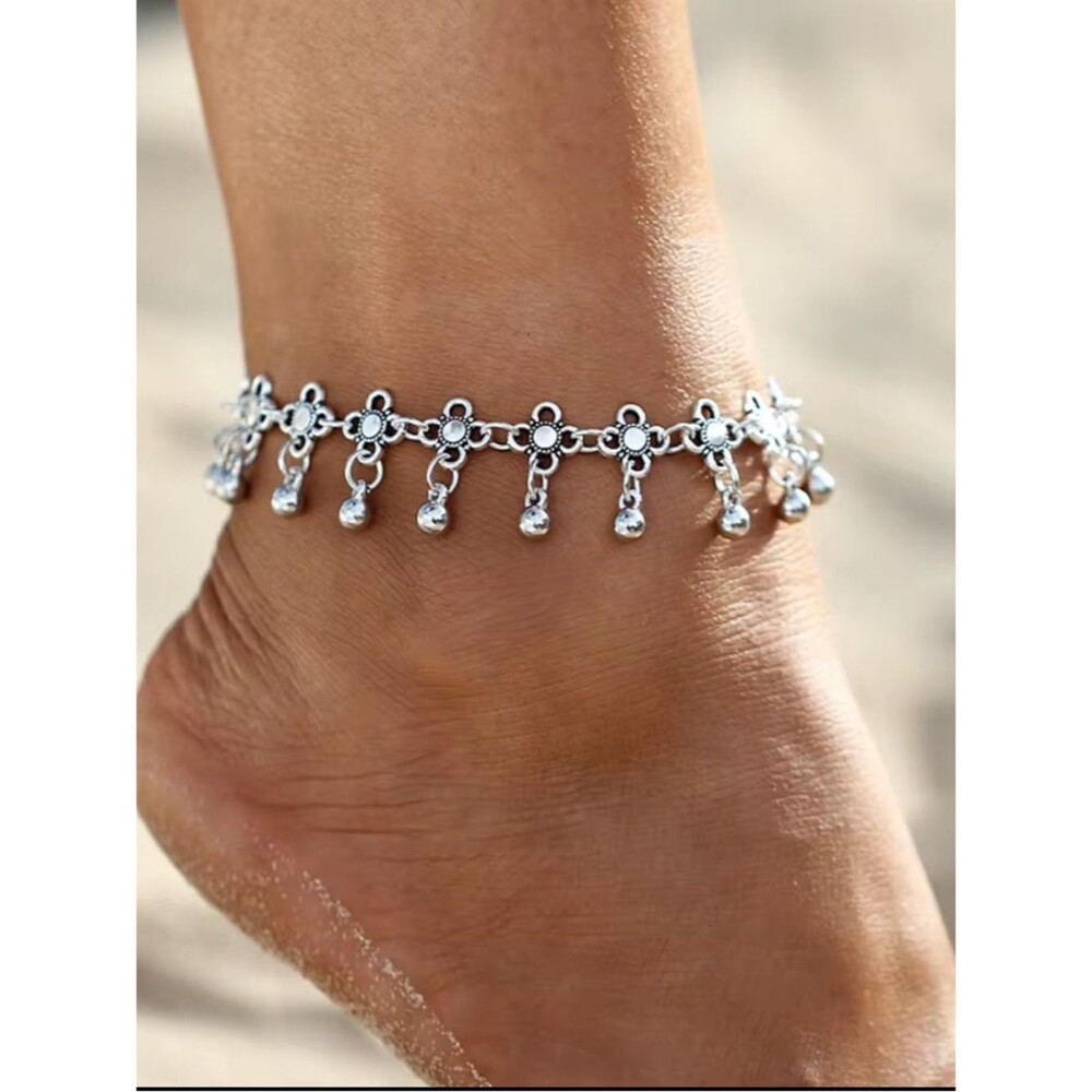 Vintage Silver Dangle Beach Anklet